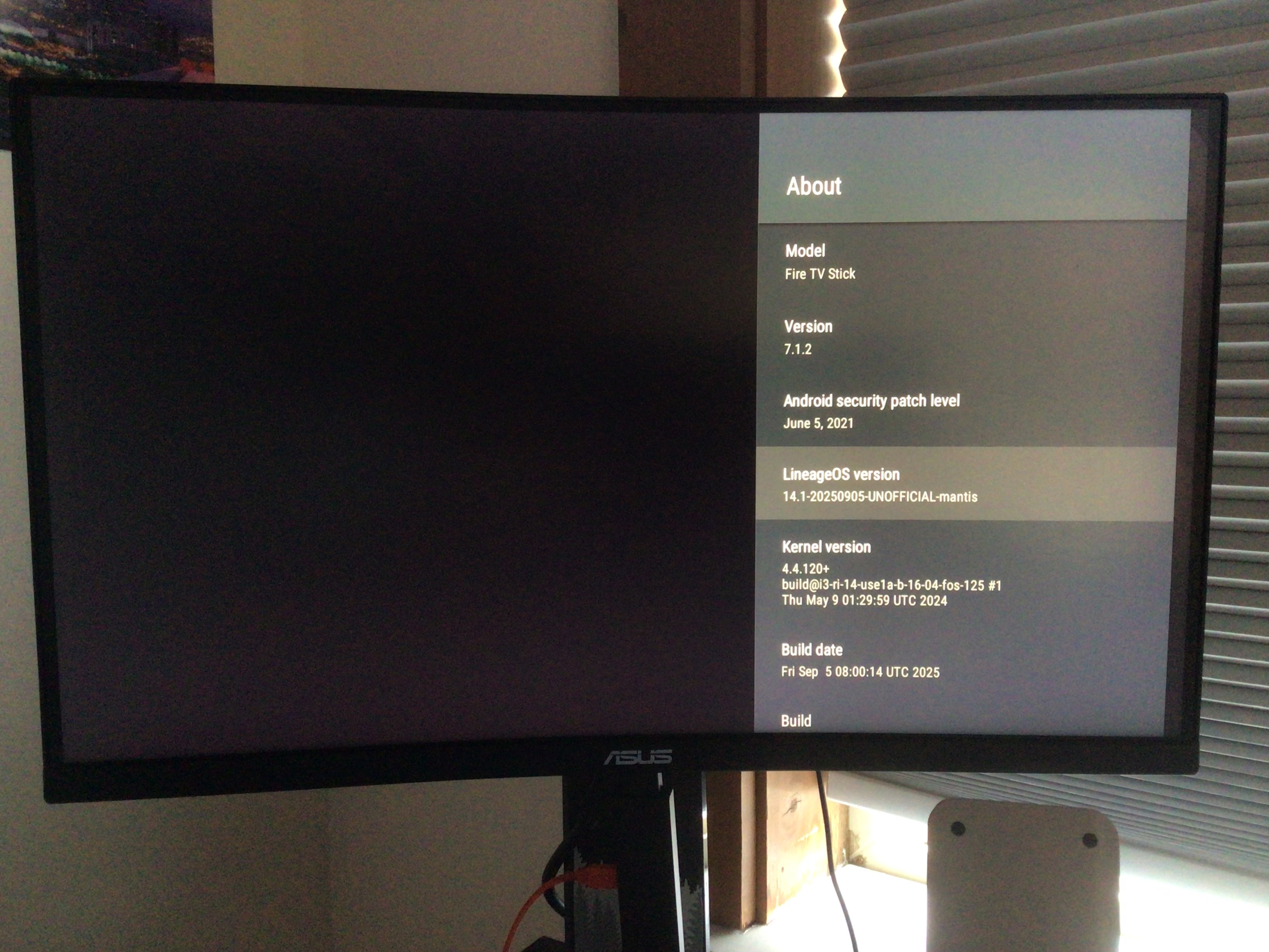 Fire TV stick running LineageOS